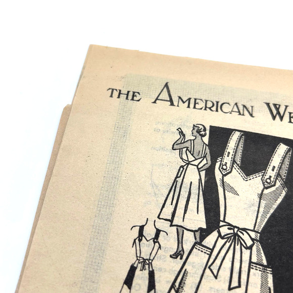 American Weekly Vintage Mail Order Pattern #3889 Apron or Sundrress Size 14 - Picture 2 of 6